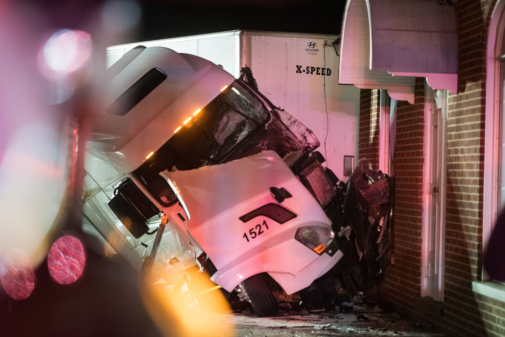 Tractor Trailer Crashes into Funeral Home